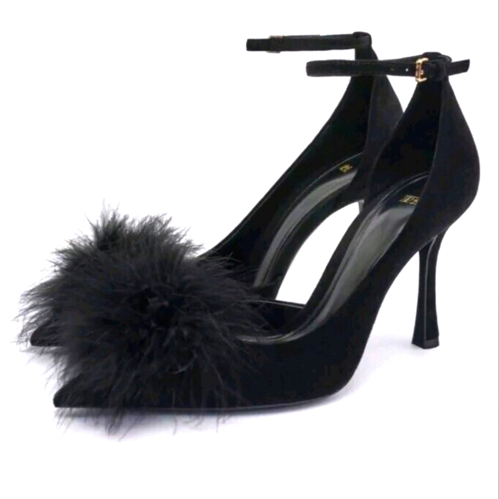 SUEDE & LEATHER FEATHER HEELS